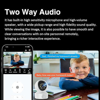 EVERSECU Smoke & Gas Detection Home Security Camera with Sound Alarm & Real Time Alert, Humanoid Auto Tracking, 2 Way Audio, Night Vision, Compatible with Alexa, Baby Monitor/Elder/Pet Camera