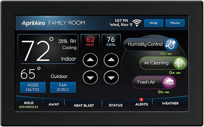 AprilAire 8920W Wi-Fi Programmable Color Touchscreen Thermostat with IAQ Control; Amazon Alexa and Google Assistant Compatible