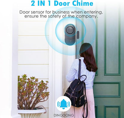 120DB High Decibel Door Window Alarms for Home Security, Toddler Child Safety Entry Open Alert Door Chime, Anti Intrusion Sensor for Household Store Apartment Garage, 10 Pack Gray