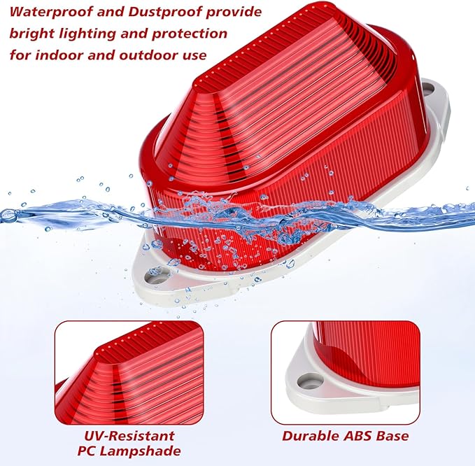 Tuanse 6 Pack Ac110v 120v Alarm Siren with Strobe Light Strobe Siren Industrial Warning Light Sound Emergency Panic Alarm Red Flashing 110 Db Loud Sound Compatible with Smart Switch for Timed Alert