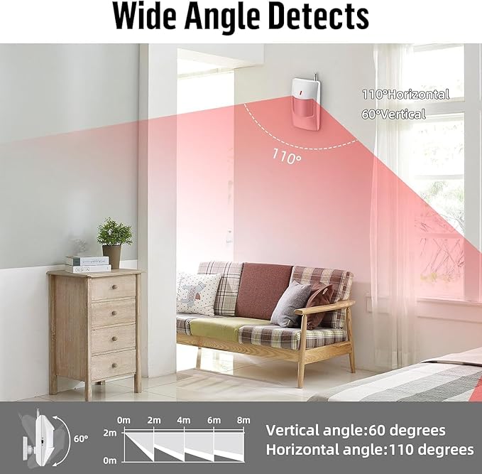 WiFi Alarm Security System, 120dB Wireless Alarm System for Home Security with Free Notification APP Control and Motion Sensor Siren, Remote Control for Shed Garage