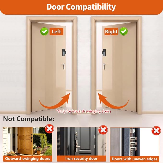 No-Drill R-ing Doorbell Mount with Rain Cover, Anti-Theft Door Bracket Compatible with Ring/Other Battery Doorbell/Plus/Pro(2026 Newest Model),Quick Install Doorbell Camera Holder for Rental Apartment