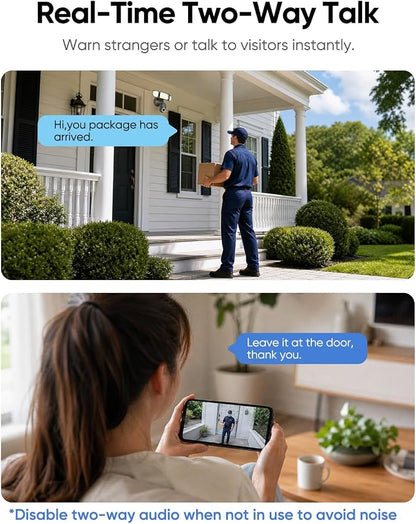 Floodlight Camera Hardwired 6500LM, 2K+ UHD Outdoor Security Camera, 360° Pan & Tilt View, AI Detection & Tracking, 24/7 Recording, Color Night Vision, 5GHz/2.4GHz WiFi, Compatible with Alexa
