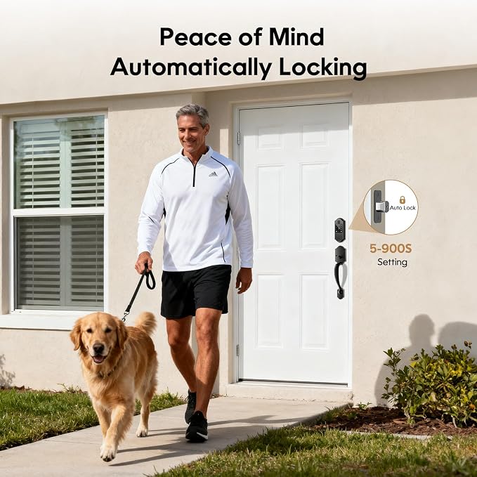 Smart Door Lock Set, Fingerprint Keyless Entry Door Lock with Interior Knob, Smart Locks for Front Door -APP Control, Front Door Lock Set with Keypad and Deadbolt, Auto-Lock, Oil Rubbed Bronze