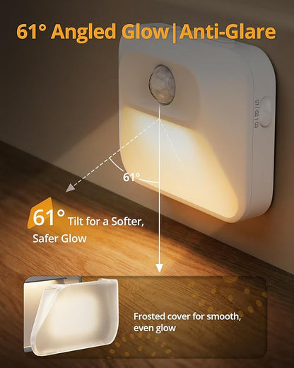 Lyridz Smart Sync Linkable Night Lights with 3-in-1 Charging Dock, Rechargeable Motion Sensor Nightlight, Dimmable Step Lights for Stairs, Hallway, Bathroom, Bedroom, Nursery, Pets, 3 Pack