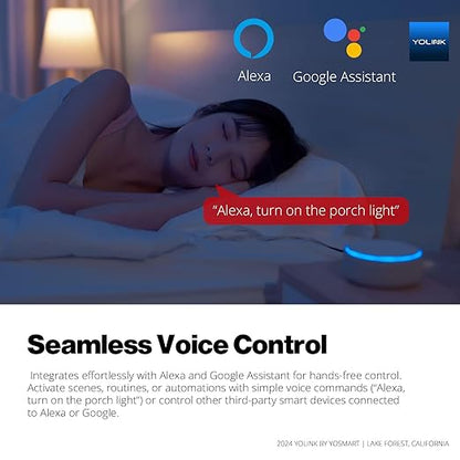 Wall Switch, YoLink 1/4 Mile Super Long Range Smart Light Switch Single Pole 10A in-Wall Switch Compatible with Alexa Google Assistant Home IFTTT, ETL Listed, Neutral Wire Needed, YoLink Hub Required