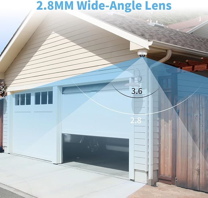 8MP 4K PoE IP Camera Outdoor,Dome Camera with Human/Vehicle Detection,Built-in Mic, 2.8mm Len F1.6 Large Aperture, Security Camera with 100ft EXIR 2.0 Night Vision, IK10/IP66, Blue Iris,NDAA Compliant