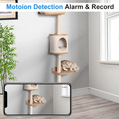 LIBREFLY Mini Wireless Security Camera with Clock Display- Full HD 1080P WiFi Camera - Small Nanny Cam - Night Vision - SD/Cloud Storage