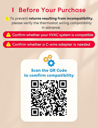meross Smart Thermostat for Home, WiFi Thermostat Works with Matter, Alexa, Apple Home, Google Assistant, App & Voice Control, 7x24h Scheduling, Energy Saving, C-Wire Required