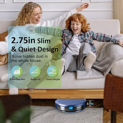 Robot Vacuum and Mop Combo, 3 in 1 Mopping Robotic Vacuum with Schedule, App/Bluetooth/Alexa, 1600Pa Max Suction, Self-Charging Robot Vacuum Cleaner, Slim, Ideal for Hard Floor, Pet Hair, Carpet