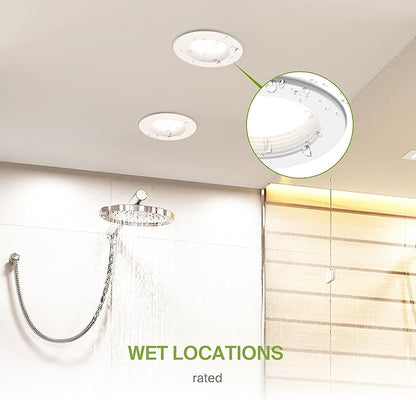 ASD 6 Pack Retrofit LED Recessed Lighting 6 Inch - 12W 2700K-5000K 1078LM Can Lights for Ceiling 6 Inch, Dimmable Recessed Lights, Baffle Trim Wet Rated Wafer Lights, ETL, Energy Star