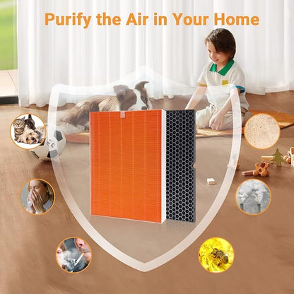Compatible with Winix C555 Air Cleaner Purifier,116131 True HEPA Replacement Filter,H13 HEPA Filter,116131 Filter I (2 Set)