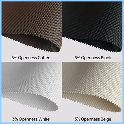 Solar Shades Fabric Sample, Light Filtering Shades Sample booklets for Indoor Windows Treatment, Roller Shades Sample（1-5% Openness Mixed）