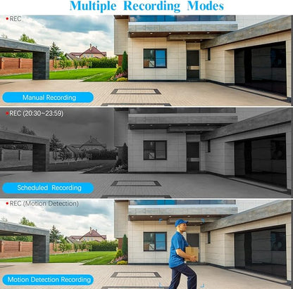 (2026 Update) Wireless WiFi Outdoor Security Camera System with Dual Antenna Cameras, 55% Stronger Signal, 130° Wide Angle, 65ft Night Vision, 2-Way Audio, No Monthly Fee, Home NVR Security System