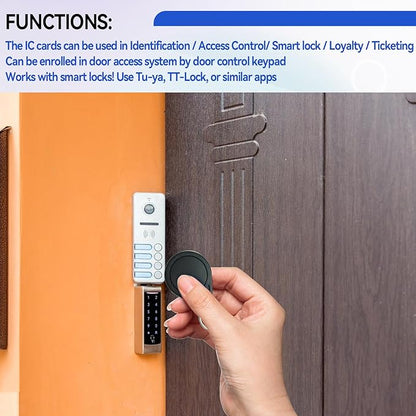 JOJOCY 50 PCS 13.56MHz MFR Ultralight C ULC Key Fobs, NFC Tags, ISO14443A RFID Access Control Key Cards for Smart Door Locks (Black)