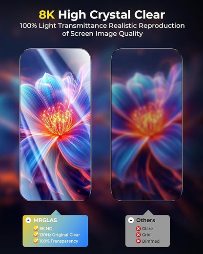 MRGLAS TOP 9H+ Glass 2+2 Packs for iPhone 17 Screen Protector with Camera Lens Protector [Zero Bubble, Auto-Dust Removal] [10X Military Protection] 17 6.3'' Tempered Glass Full Edge Coverage HD Clear