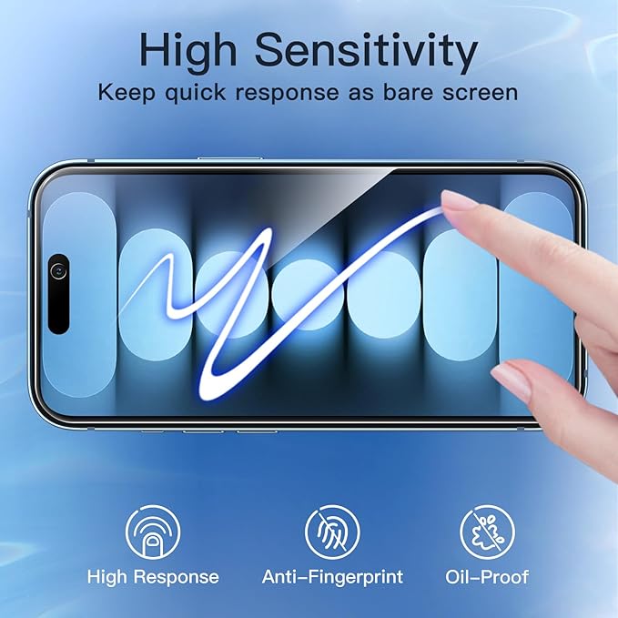 JETech Privacy Screen Protector for iPhone 15 Plus 6.7-Inch, Anti-Spy Tempered Glass Film with Easy Installation Tool, 2-Pack