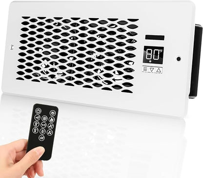 Built-in Register Booster Fan with Cover for Air Heat Vent with Fan, Fits 4"x10" Duct/Ceiling/Floor Vents, Improves AC & Heating/Cooling, Quiet 10-Speed Household/Bedroom Ventilation