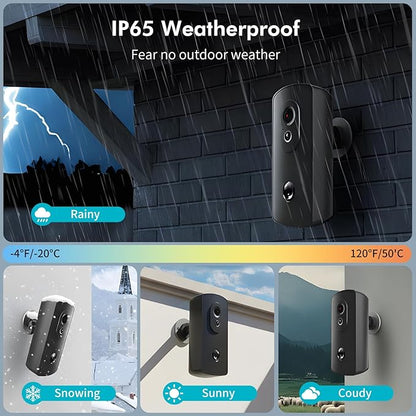 Outdoor Camera Wireless WiFi,AA Battery Operated Home Security Camera, Operates to -20°C, 1 Year Battery , Built in SD and AI, No Subscription ,Cloud-Free, Outdoor Surveillance:Do it Yourself(16, GB)