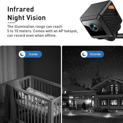 Hidden Camera for Home Security - 1080P HD Mini Indoor Camera for Surveillance - Spy Cam with WiFi Wireless, App Control, Motion Detection, Night Vision, Instant Alerts, Cloud & SD Card Storage