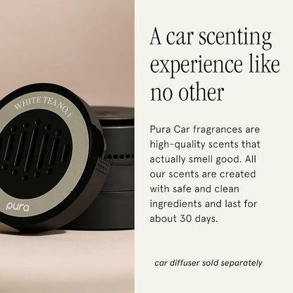 Pura Car Scent Refill - Fragrance for Pura Car Diffuser - Clean & Safe Luxury Diffuser Scent - Long-Lasting Fragrance for 30 Days of Aroma - White Tea No. 1