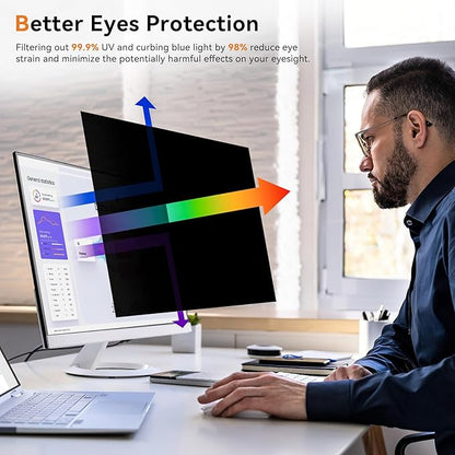 [2 Pack] 22 Inch Computer Privacy Screen for 16:10 Aspect Ratio Widescreen Monitor, Eye Protection Anti Glare Blue Light Computer Monitor Privacy Filter, Removable Anti-Scratch 22in Protector Film