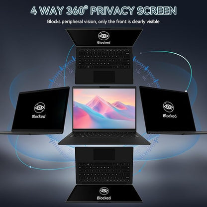 360° Magnetic Privacy Screen for 13.5 Inch Surface Laptop 6/5/4/3/2/1, 4 Way Privacy Removable Anti Glare Blue Light Filter Shield Film Anti Spy Black Laptop Protector Security Private