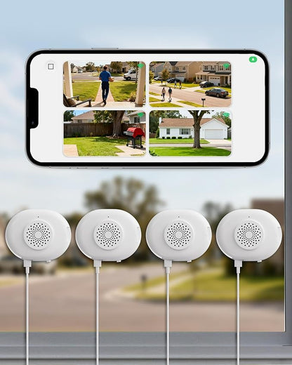 Anlapus A60 3MP 2K Window Security Camera, 4 x Plug-in WiFi Indoor Camera for Home Security, 5G/2.4G WiFi, Color Night Vision, Motion Detection, 24/7 Recording, Easy Install, US-Only Cloud Storage