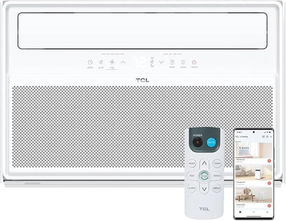 TCL 12000 BTU Q-Series Smart Inverter Window AC with Heat Pump for Up To 550 Sq. Ft., Energy Efficient Air Conditioner Heater Combo, 115V, Works with Remote Control, Smart Home Devices & TCL Home App