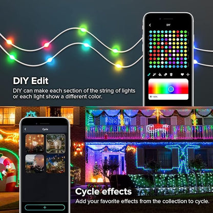 BTF-LIGHTING RGB IC WS2812B USB Twinkle Smart Fairy Light String 32.8FT 100pixel Black Wire Music Bluetooth Mesh APP IR Remote DIY Control Sync Color Chasing IP65 for Christmas Tree Bedroom etc DC5V