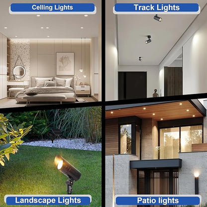 MR16 LED Bulb 3000K Warm White, 4W MR16 GU5.3 LED Bulb Aluminum, 350 Lumens,12V Low Voltage Landscape Light Bulbs for Outdoor Landscape Lighting and Indoor Accent Lighting, 1 Pack