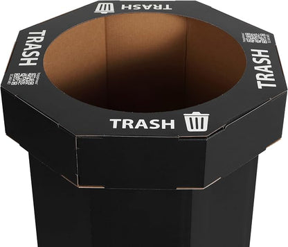 happimess Fleur 25 Gal Trash Can Bin, Charcoal Black, Set of 2