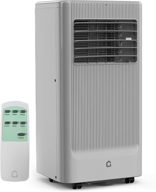 GarveeLife Portable Air Conditioners, 8,000 BTU for Rooms up to 350 Sq.Ft., Smart Compact AC Unit with Cooling, Dehumidifier, Fan, Remote Control and Window Kit, Gray