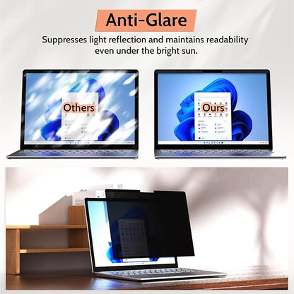 Mamol Magnetic Privacy Screen for 15 inch Surface Laptop 6/5/4/3/2/1, Removable Anti Spy Glare Blue Light Filter, Microsoft Surface Laptop Privacy Screen Protector 15 in
