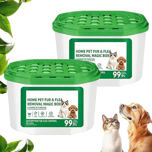 Home Pet Fur & Odor Removal Magic Box, Portable Pet Hair Remover & Odor Eliminator, 360° Cleaning Coverage for Sofa Carpet Bed, Ideal for Home Bedroom Living Room Pets Areas (2)