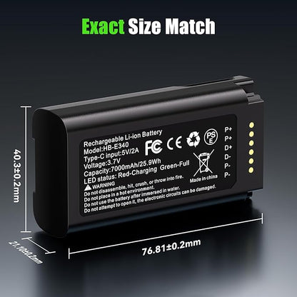 Lesaps 1-Pack Replacement Battery for eufy Video Doorbell E340, 7000mAh Rechargeable Li-ion Battery Pack with Type-C Charging, Multi-Protection Backup Battery for eufy E340