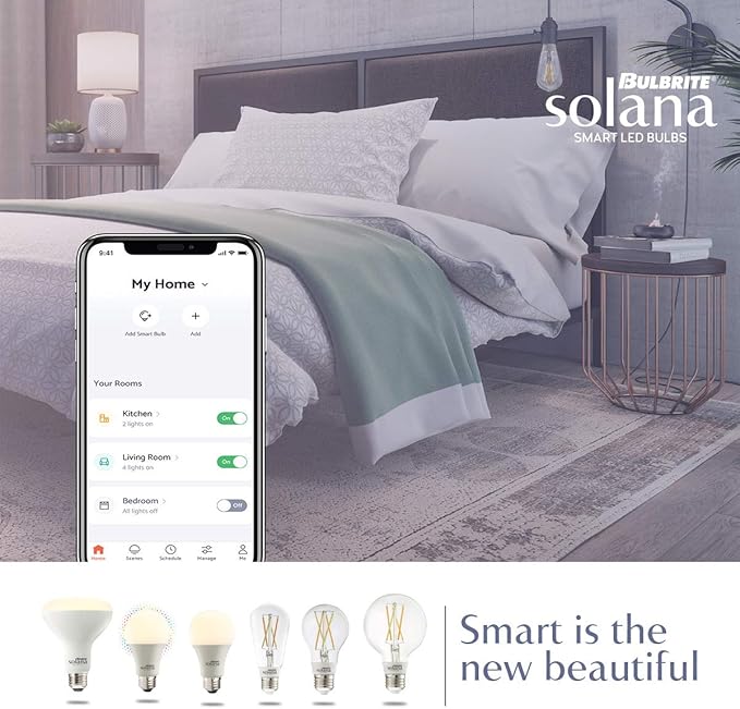 Bulbrite Solana 60-Watt Equivalent ST18 Smart Wi-Fi Connected 90CRI LED Edison Filament Light Bulb