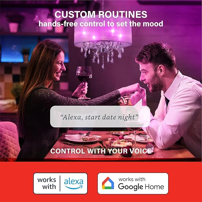 Sengled Smart Light Bulbs, LED Candelabra Bulbs E12 Base, Smart Bulbs That is Compatible with Google, Dimmable, 5W (40W Equivalent) 450LM, No Hub Required, Only 2.4GHz WiFi Support, 2 Pack