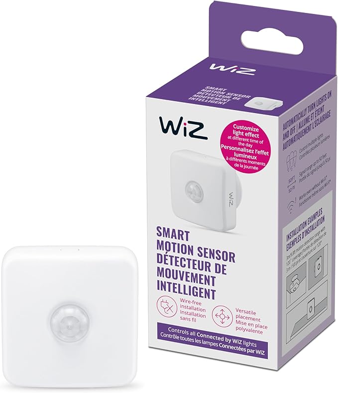 WiZ Connected Indoor Motion Sensor - 1-Pack - Connects to Your Wi-Fi- Works with WiZ Connected Products - Batteries Included