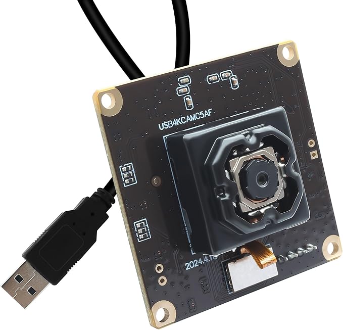 MMlove Ultra HD 4K Auto Focus Anti-Shake USB Camera Module 11MP 30fps 90° No Distortion Lens High Speed Lightburn Camera IMX258 Industrial Security Webcam for PC/Laptop/Raspberry Pi