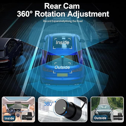 Mangoal Front 4K & Rear 1080P Dash Cam Custom fit for Toyota Camry 2025 2026 (Model C), Hybrid LE SE XLE XSE, Integrated OEM Look, UHD 2160P Video, App & WiFi, Easy to Install, GPS, 128GB Card