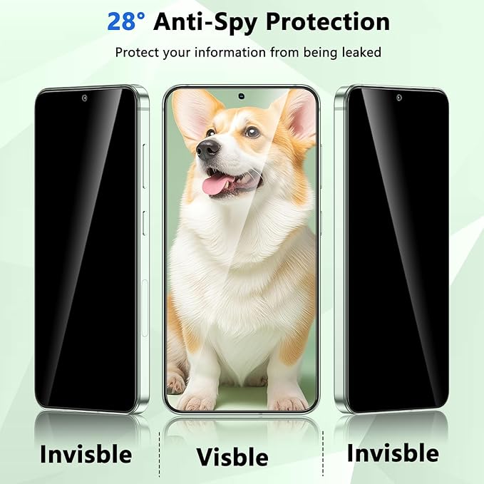 Fotbor for Samsung Galaxy S25 Plus 28° Privacy Screen Protector with [3s Installation Frame], Case Friendly 9H+ Tempered Glass 2Pack