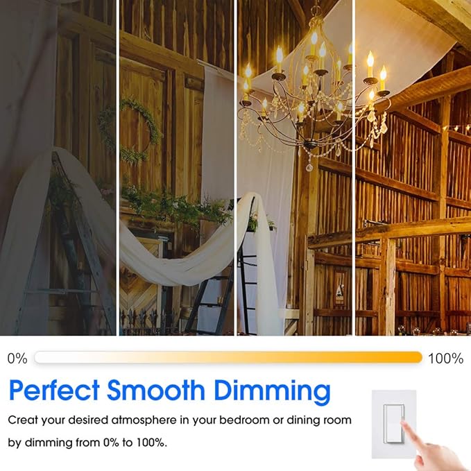 Energetic 12 Pack Dimmable Candelabra Led Light Bulb, CA11 Shape,Flame Tip Style, 60 Watt Equivalent, 2700K Soft White, E12 Base, Led Candelabra Bulb,CRI 90+, Halloween Christmas Decoration