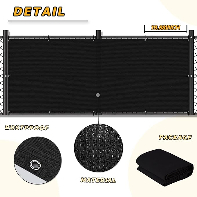 LOVE STORY Balcony Privacy Screen, 3'x3' Deck Shield Screen Fence Cover,UV Protection and Weather-Resistant,3 FT Height for Deck, Patio, Backyard, Outdoor Pool, Porch, Railing, Black
