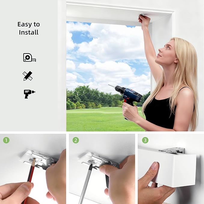 ZSTARR Motorized Smart Blind for Window with Remote Control, Automatic Blackout Roller Shade Customizable Size,with Valance Child Safety Rechargeable Battery Blinds (Dark Grey)