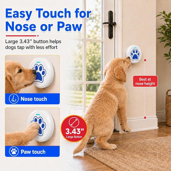 ChunHee Bells for Dog Training to Go Outside - Dog Door Bell with 36 Custom Sounds | Bell for Dogs to Ring to Go Potty | 5 Adjustable Volume(0-115dB) | Teach Puppies to Signal to Go Outside