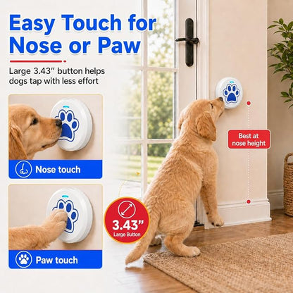 ChunHee Bells for Dog Training to Go Outside - Dog Door Bell with 36 Custom Sounds | Bell for Dogs to Ring to Go Potty | 5 Adjustable Volume(0-115dB) | Teach Puppies to Signal to Go Outside