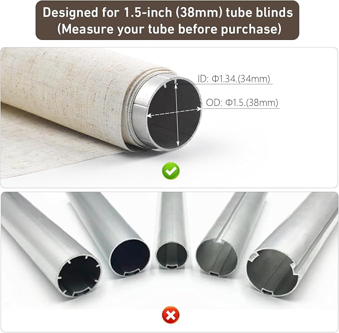 Rollerhouse AM25MEL Smart WiFi Blinds Motor for 1.5''/38mm Tubes - Tuya App Control, Alexa/Google Home, No Hub Needed - Works with Zebra/Roman/Roller Shades - 110-240V AC Plug-in, Ultra Quiet (30dB)