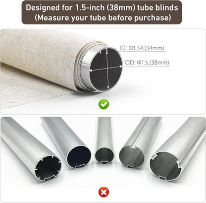 Rollerhouse AM25MEL Smart WiFi Blinds Motor for 1.5''/38mm Tubes - Tuya App Control, Alexa/Google Home, No Hub Needed - Works with Zebra/Roman/Roller Shades - 110-240V AC Plug-in, Ultra Quiet (30dB)