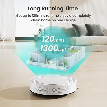 Lefant M310 Robot Vacuum Cleaner, 4500Pa Powerful Suction, PreciSense Obstacle Avoidance, Slim, Quite, 160 Mins Self-Charging Robotic Vacuums, WiFi/App/Voice, Ideal for Pet Hair Hard Floors, Gray